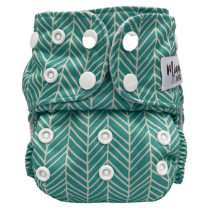 Newborn Nappy 2.0 - Green Stripes