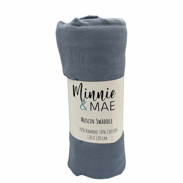 Muslin Swaddle- Dusty Blue