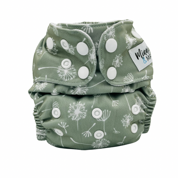 Newborn Nappy 2.0 - Sage Dandelion