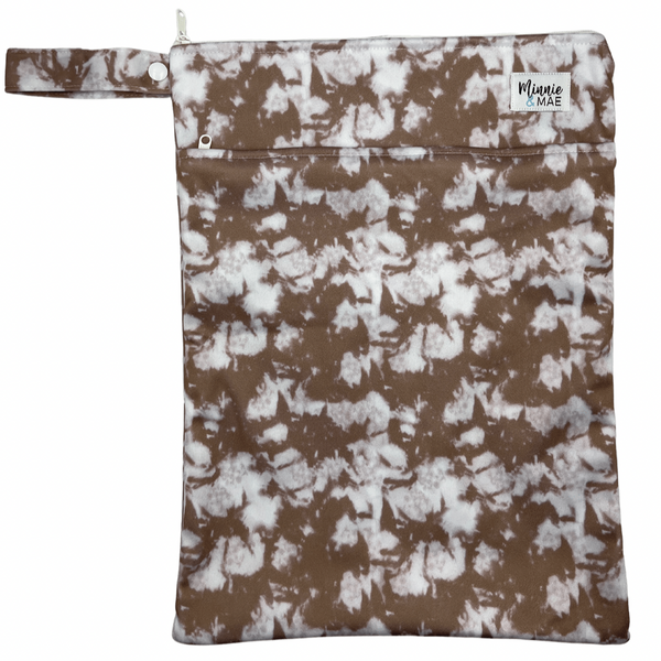 Double Pocket Wetbag - Brown Tie Dye