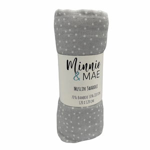 Muslin Swaddle- Blue Dot